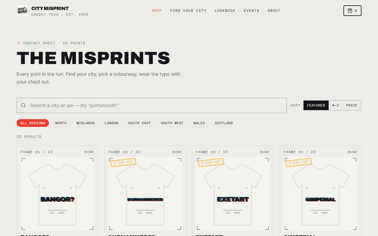 City Misprint — website built by The Construx Group